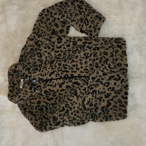 Madewell, xs, leopard print fleece jacket